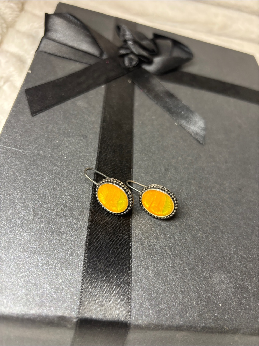 Yellow Green Oval Drop Earrings - Women Jewelry